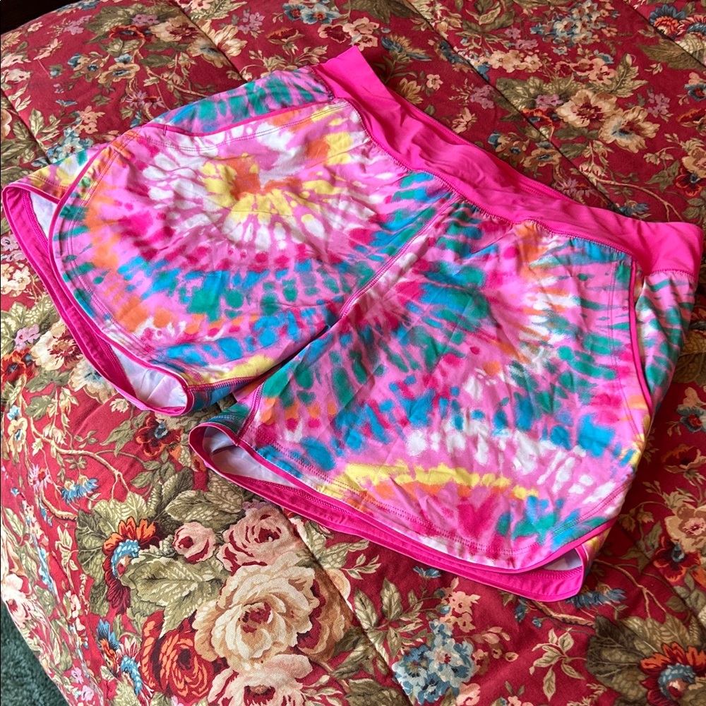 Lands' End Pink Tie-Dye Swim Shorts